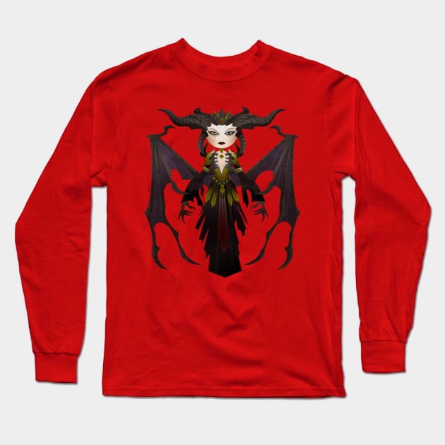 Queen Demon Long Sleeve T-Shirt by Firebluegraphics